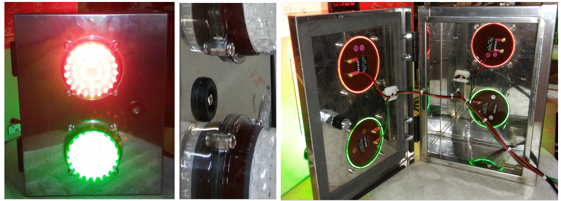 Double-sided Stainless Steel Enclosure with Red/Green LED lights by Mimic Components 