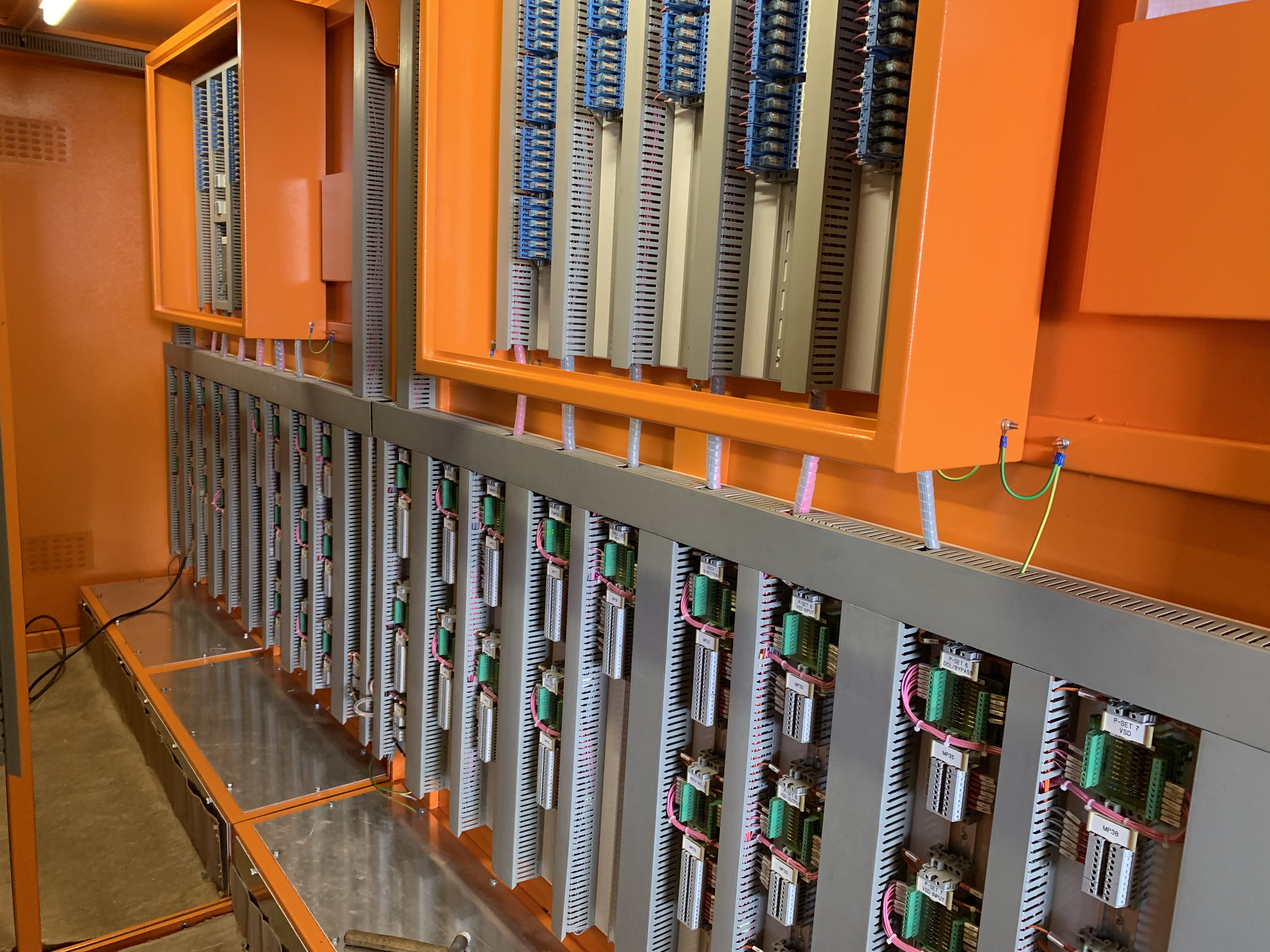 Orange Coated Stainless Steel Electric Panel by Mimic Components